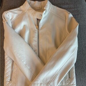 Guess White Leather Jacket